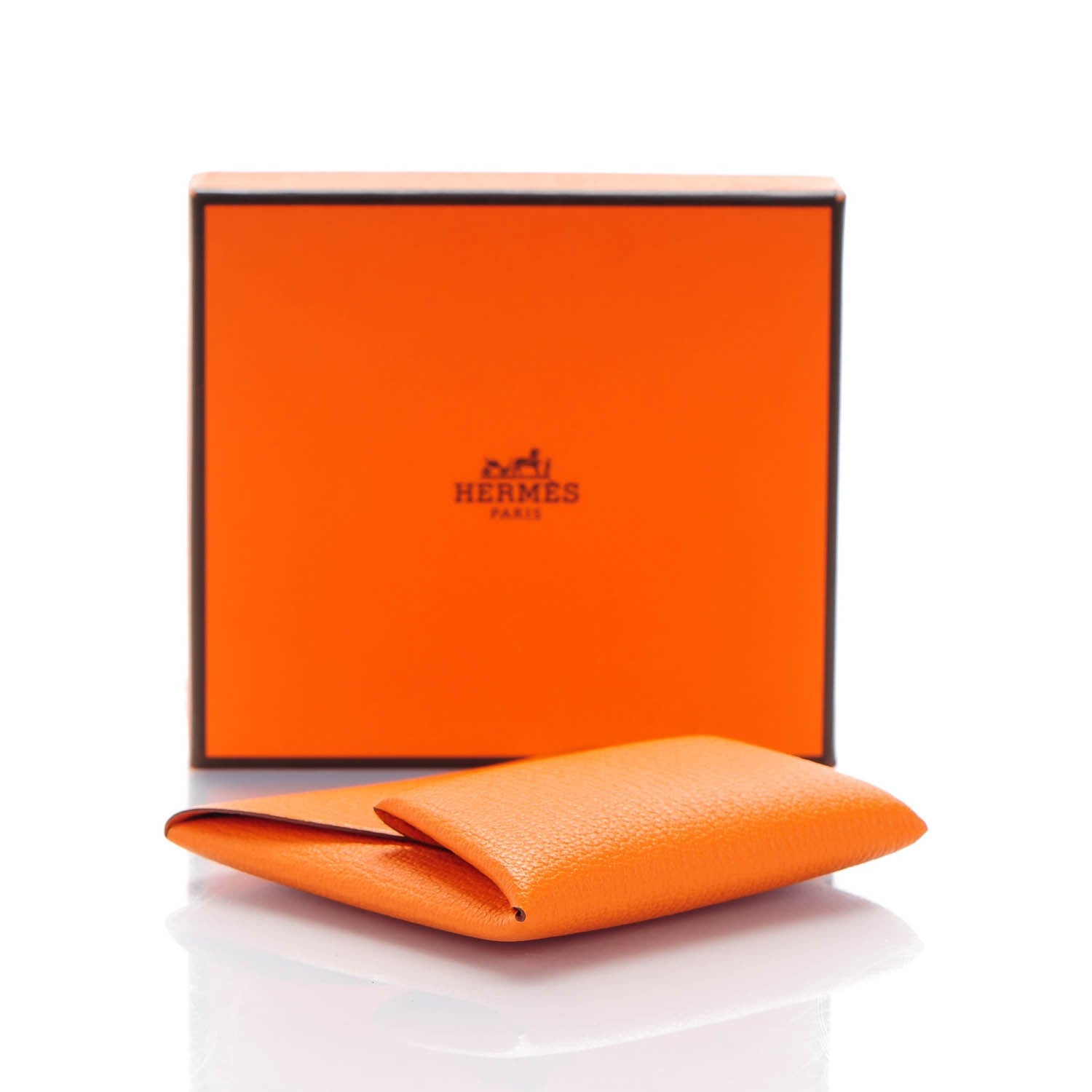 Hermes Chevre Mysore Bastia Coin Purse Orange 4 of 7