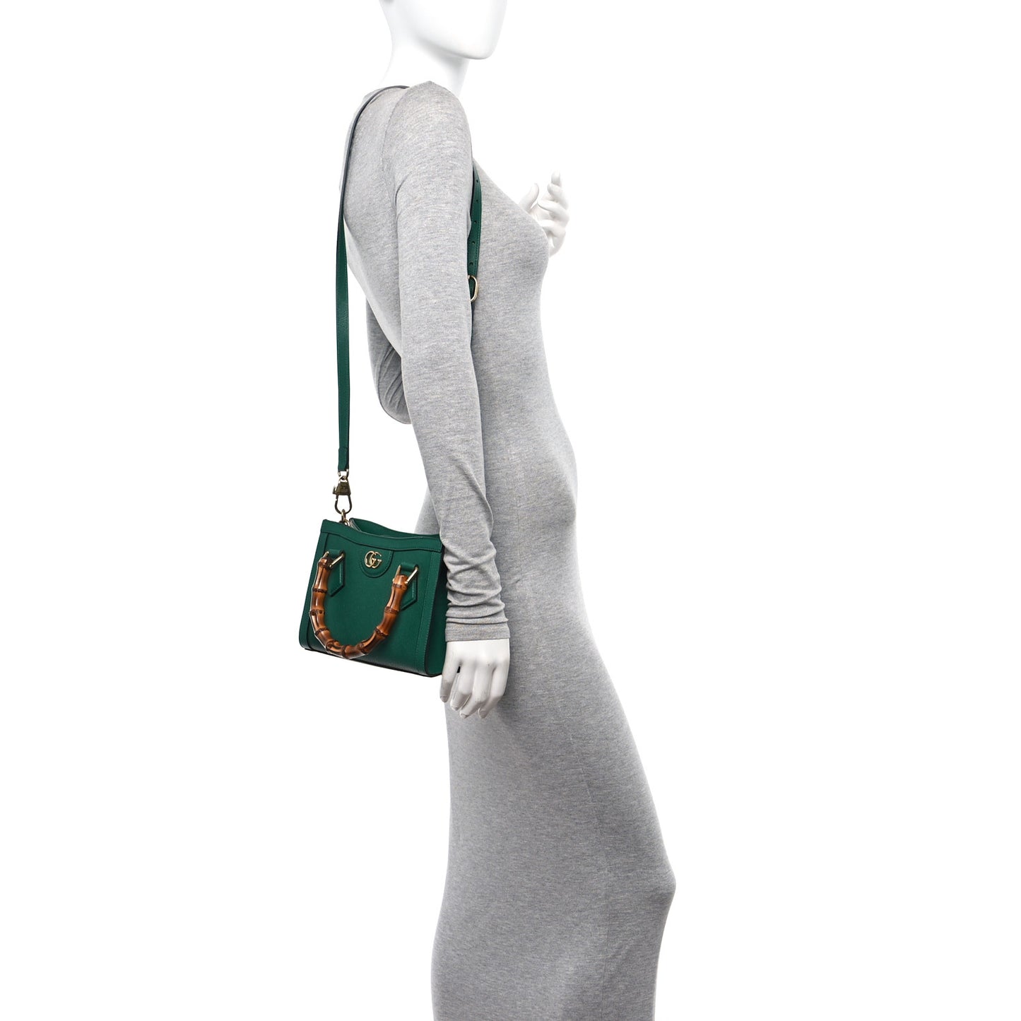 Wonka Grain Calfskin Mini Diana Tote Bag Green Yellow Fluo