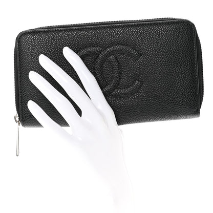 Chanel Caviar Large Timeless CC Zip Around Wallet Black 2 of 8