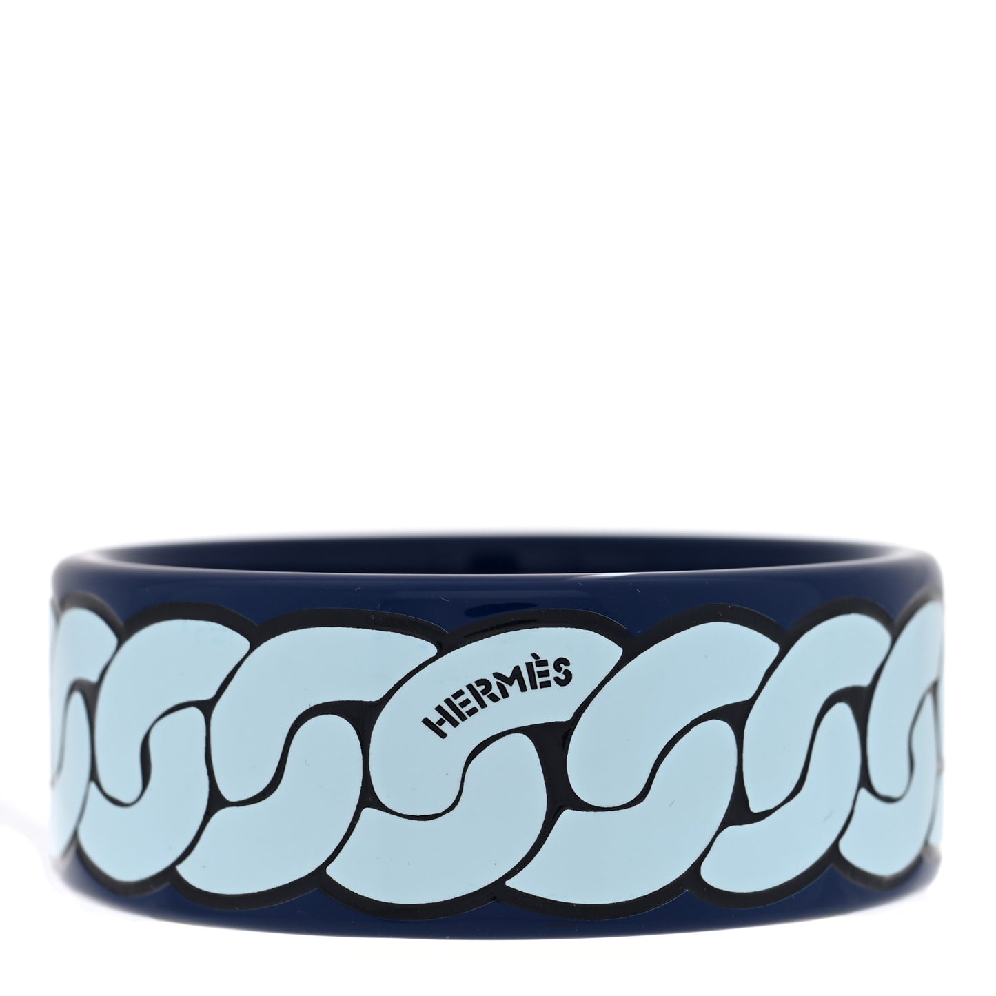 Lacquered Wood Boquin Bangle Bracelet T2 Marine