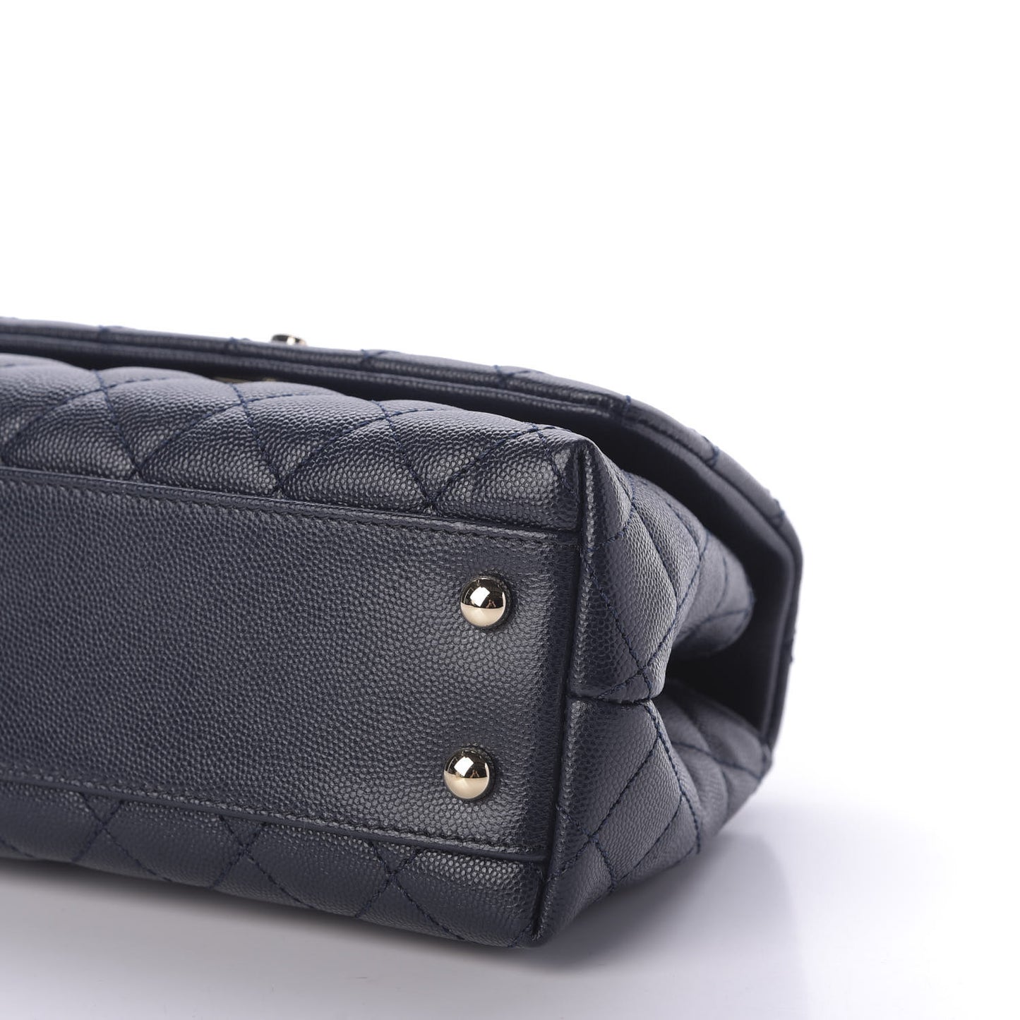 Caviar Quilted Mini Coco Handle Flap Navy