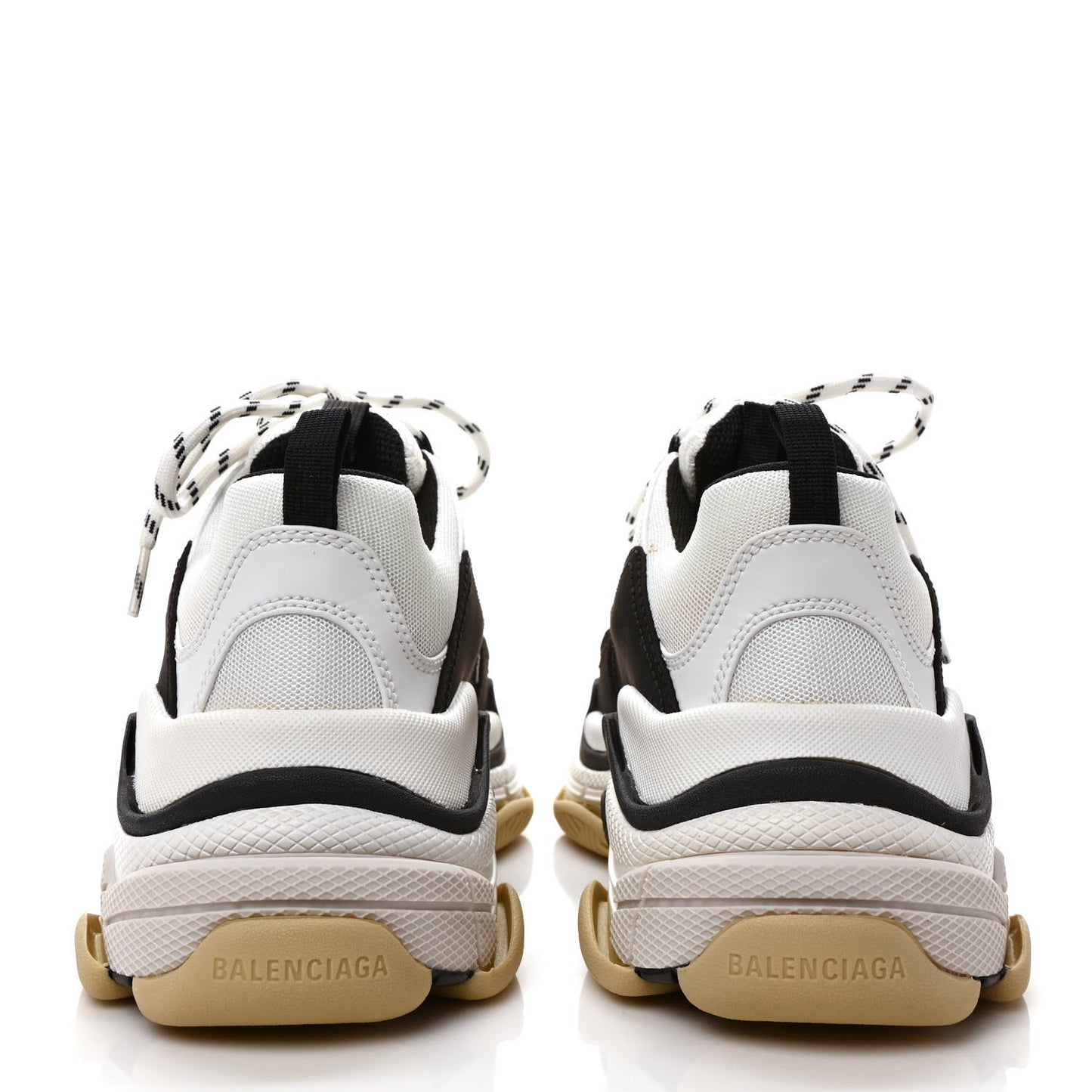 Fabric Mesh Womens Triple S Sneakers 40 White Black