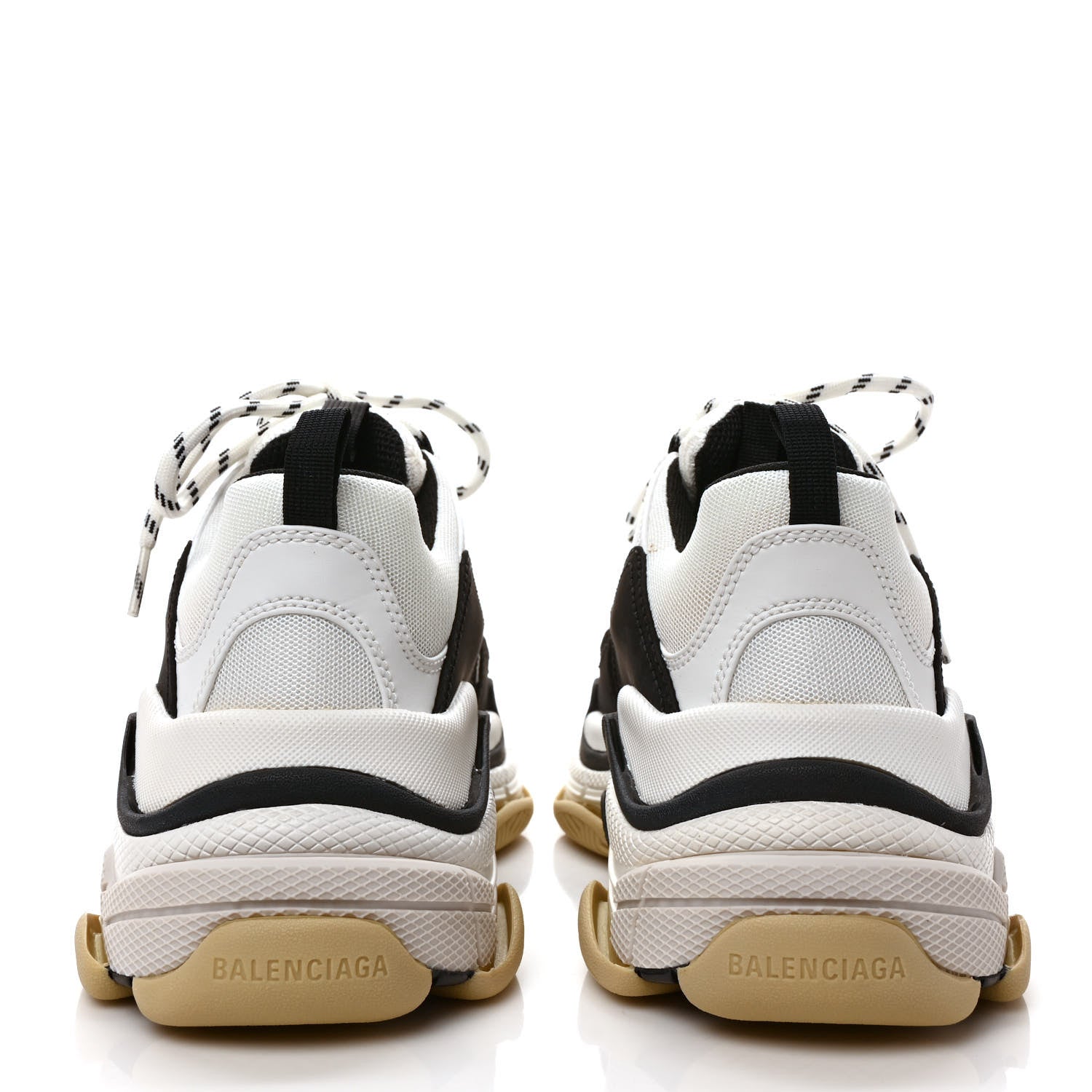 Balenciaga Fabric Mesh Womens Triple S Sneakers 40 White Black 5 of 9