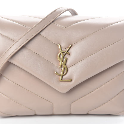 Saint Laurent Calfskin Y Quilted Monogram Toy Loulou Crossbody Bag Marble Pink 7 of 9