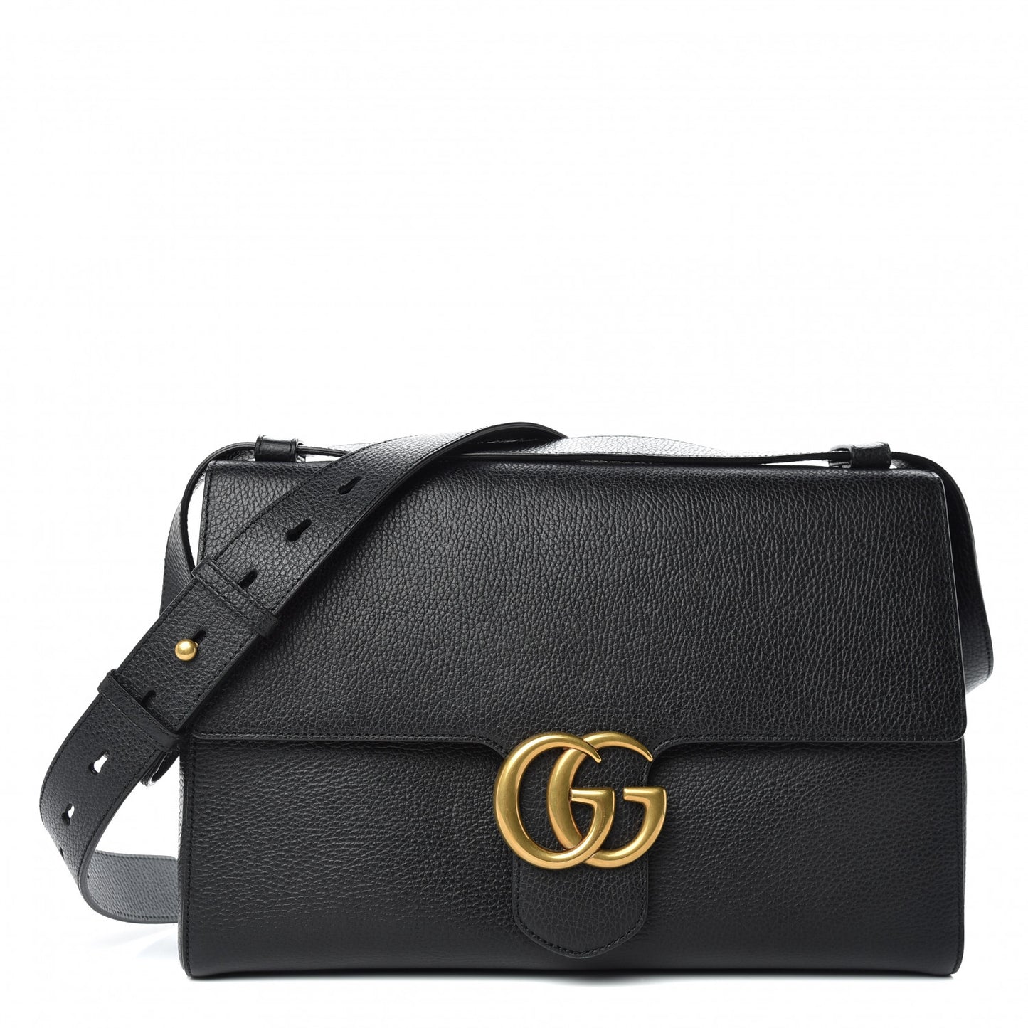 Calfskin GG Marmont Messenger Bag Black