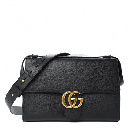 Gucci Calfskin GG Marmont Messenger Bag Black 1 of 10