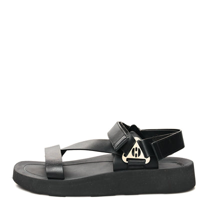Hermes Calfskin Womens Enid Sandals 43 Black 1 of 9