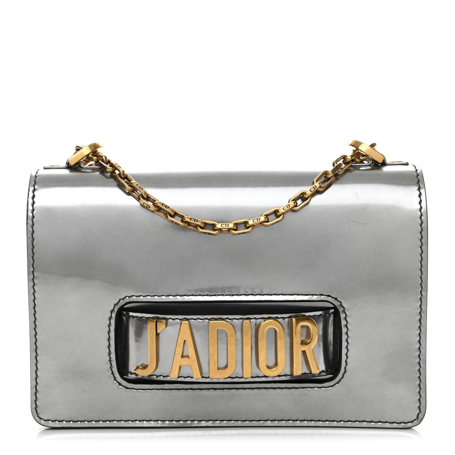 Christian Dior Metallic Calfskin J'Adior Chain Flap Bag Silver 1 of 9