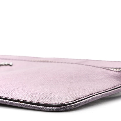 Prada Metallic Saffiano Lux Crossbody Bag Mirtillo 9 of 13