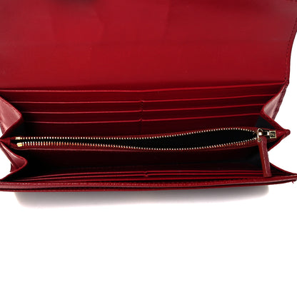 Fendi Vitello Cruise F is Fendi Bi-Color FF 1974 Embossed Continental Envelope Wallet Maya Black Fragola 5 of 11