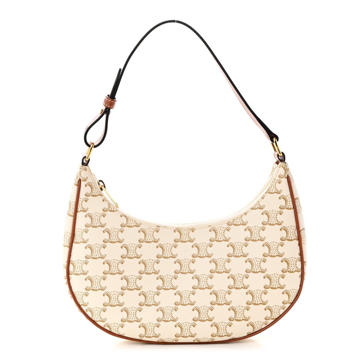 Celine Canvas Calfskin Ava Triomphe Shoulder Bag White 1 of 12
