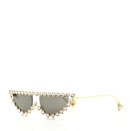 Gucci Metal Pearl Cat Eye Sunglasses GG0364S Gold 1 of 7