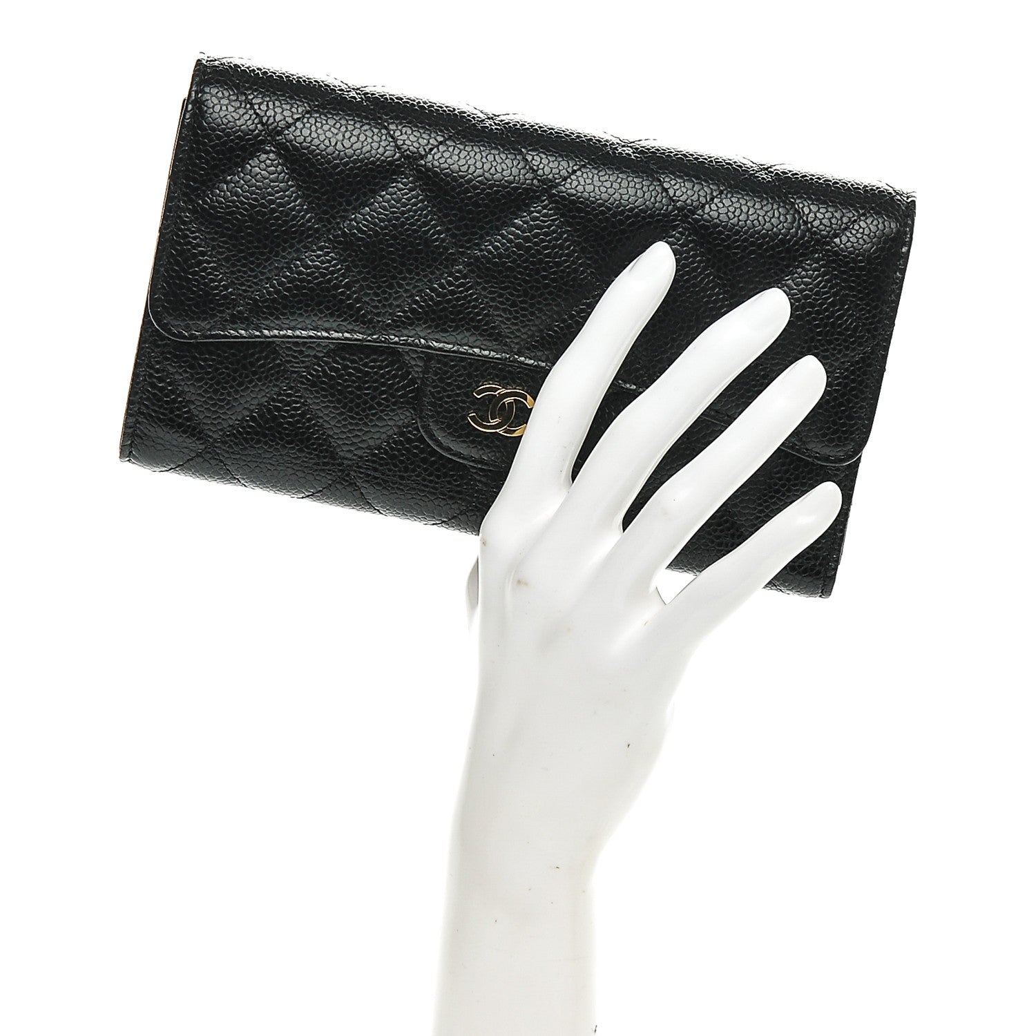 Chanel Caviar Quilted Large Flap Wallet Black 2 of 7
