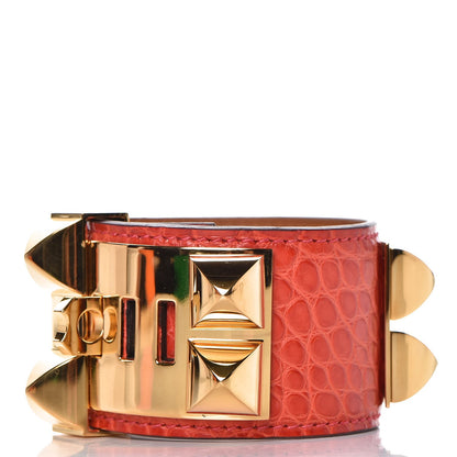 Hermes Shiny Alligator Collier De Chien CDC Bracelet S Bougainvillea 3 of 8