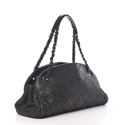 Chanel Iridescent Calfskin Medium Just Mademoiselle Bowling Bag Black 3 of 10