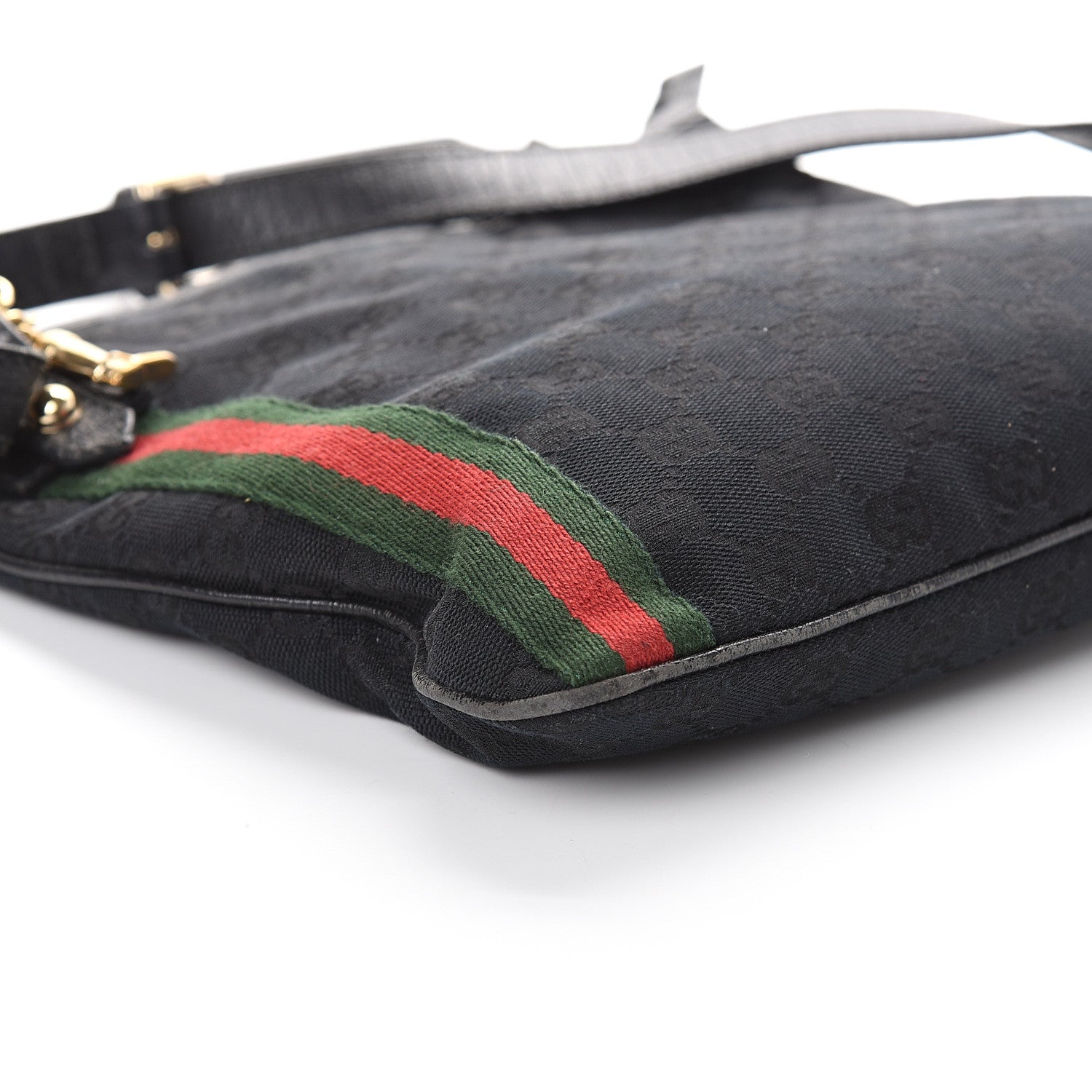 Gucci Monogram Web Jolicoeur Charms Messenger Bag Black 6 of 7