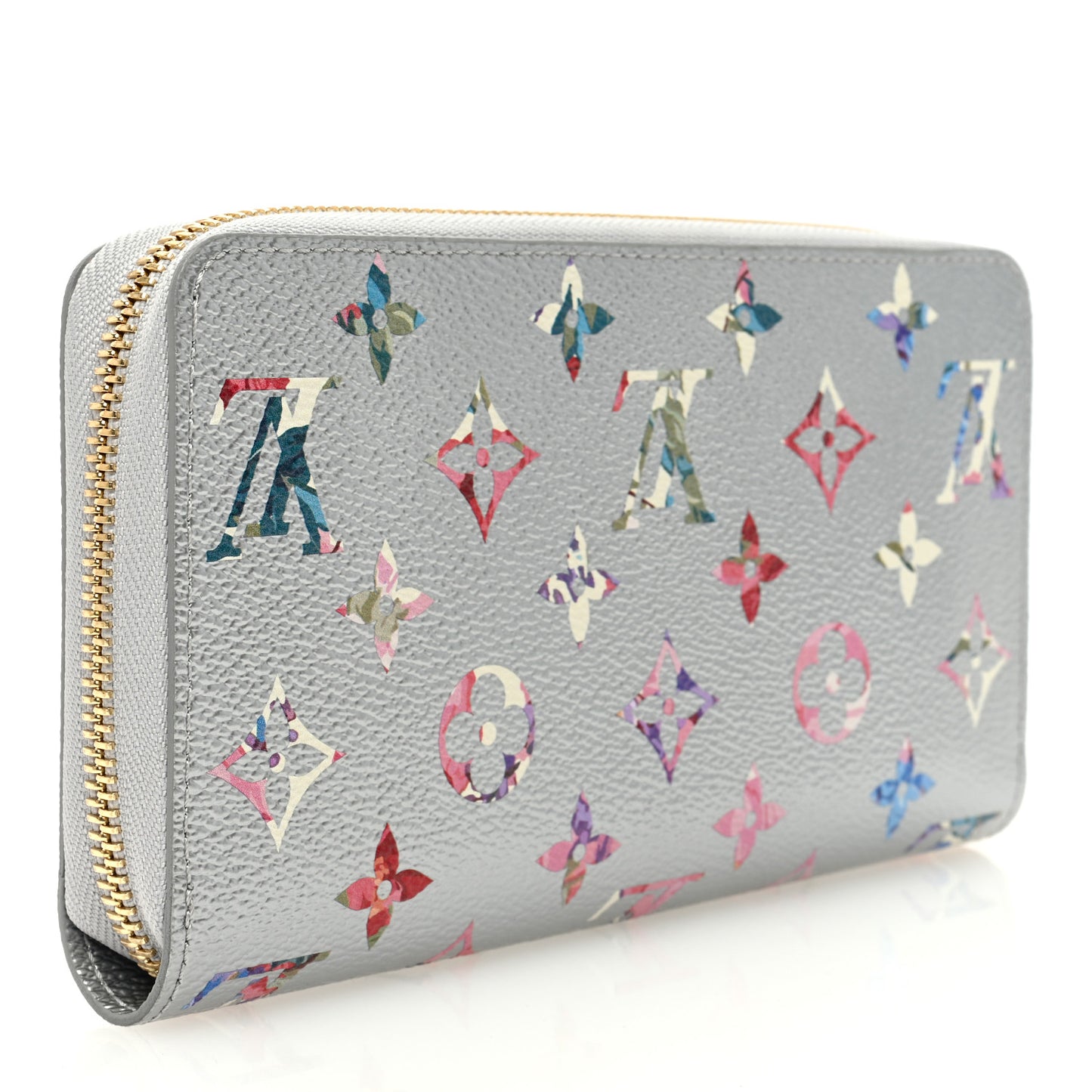 Metallic Monogram LV Garden Zippy Wallet Silver