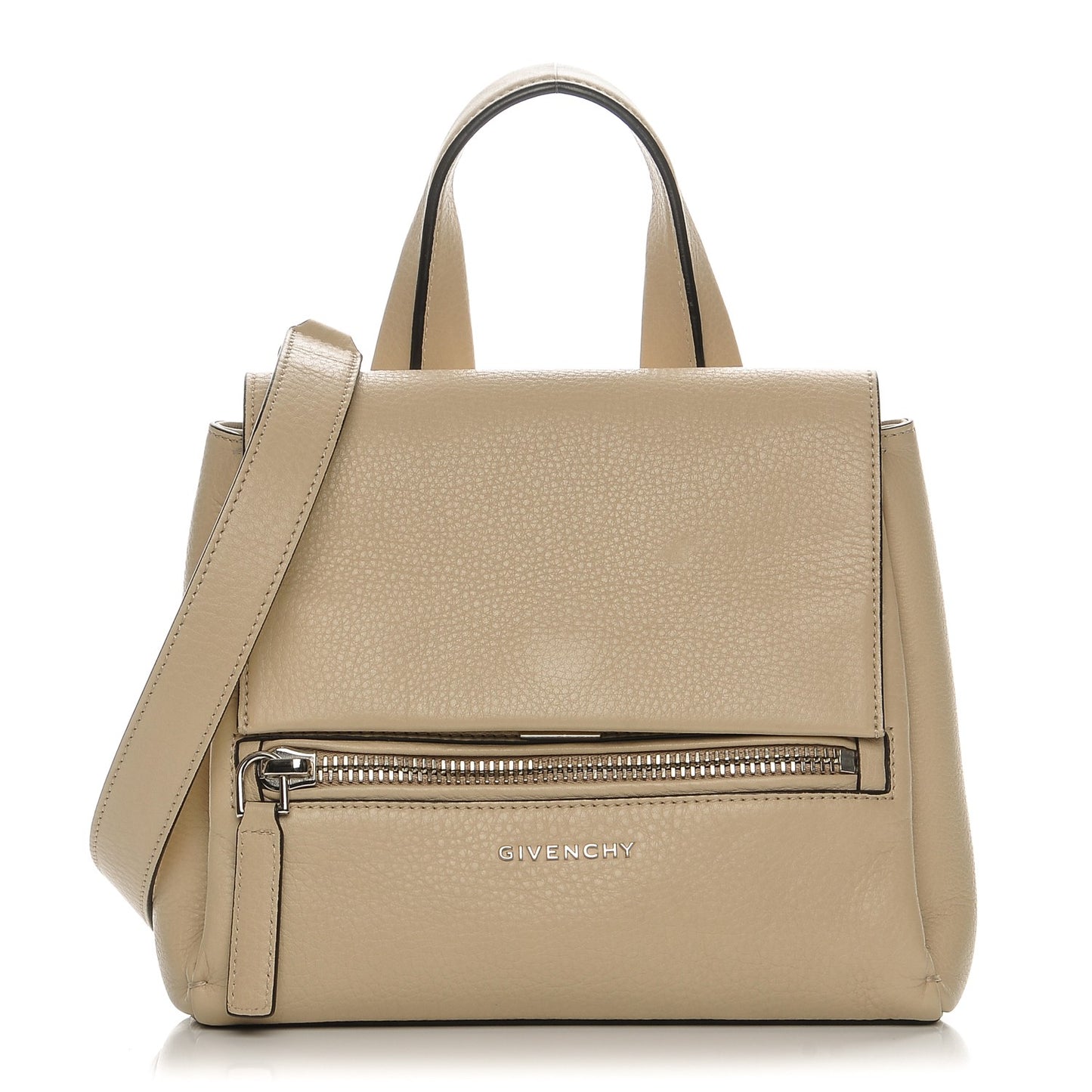 Calfskin Small Pandora Pure Flap Bag Sand