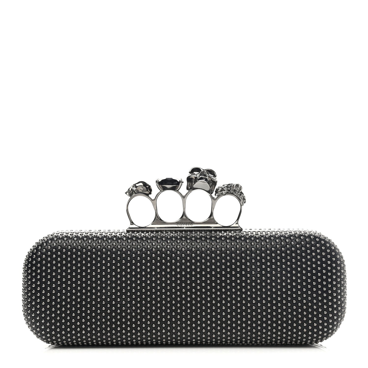 Alexander McQueen Nappa Studded Knucklebox Clutch Black 1 of 10