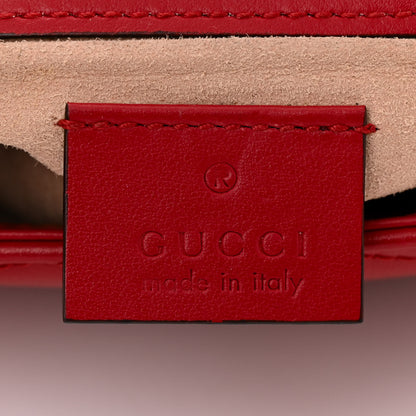 Gucci Calfskin Matelasse Super Mini GG Marmont Shoulder Bag Hibiscus Red 6 of 10