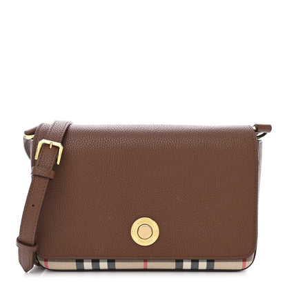 Burberry Calfskin Mini Vintage Check Note Bag Tan 1 of 12