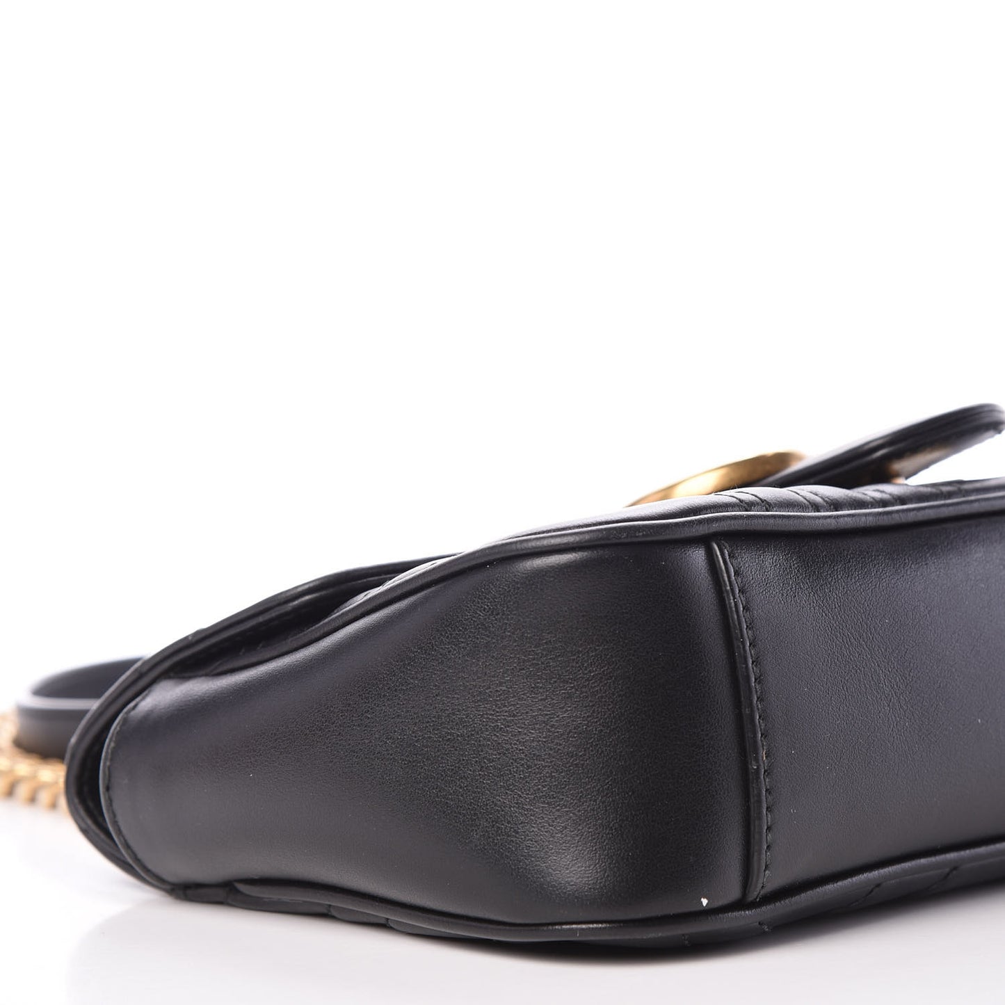 Calfskin Matelasse Mini GG Marmont Shoulder Bag Black