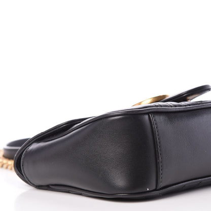 Gucci Calfskin Matelasse Mini GG Marmont Shoulder Bag Black 8 of 10