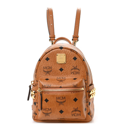 MCM Visetos Side Stud X-Mini Stark Backpack Cognac 1 of 10