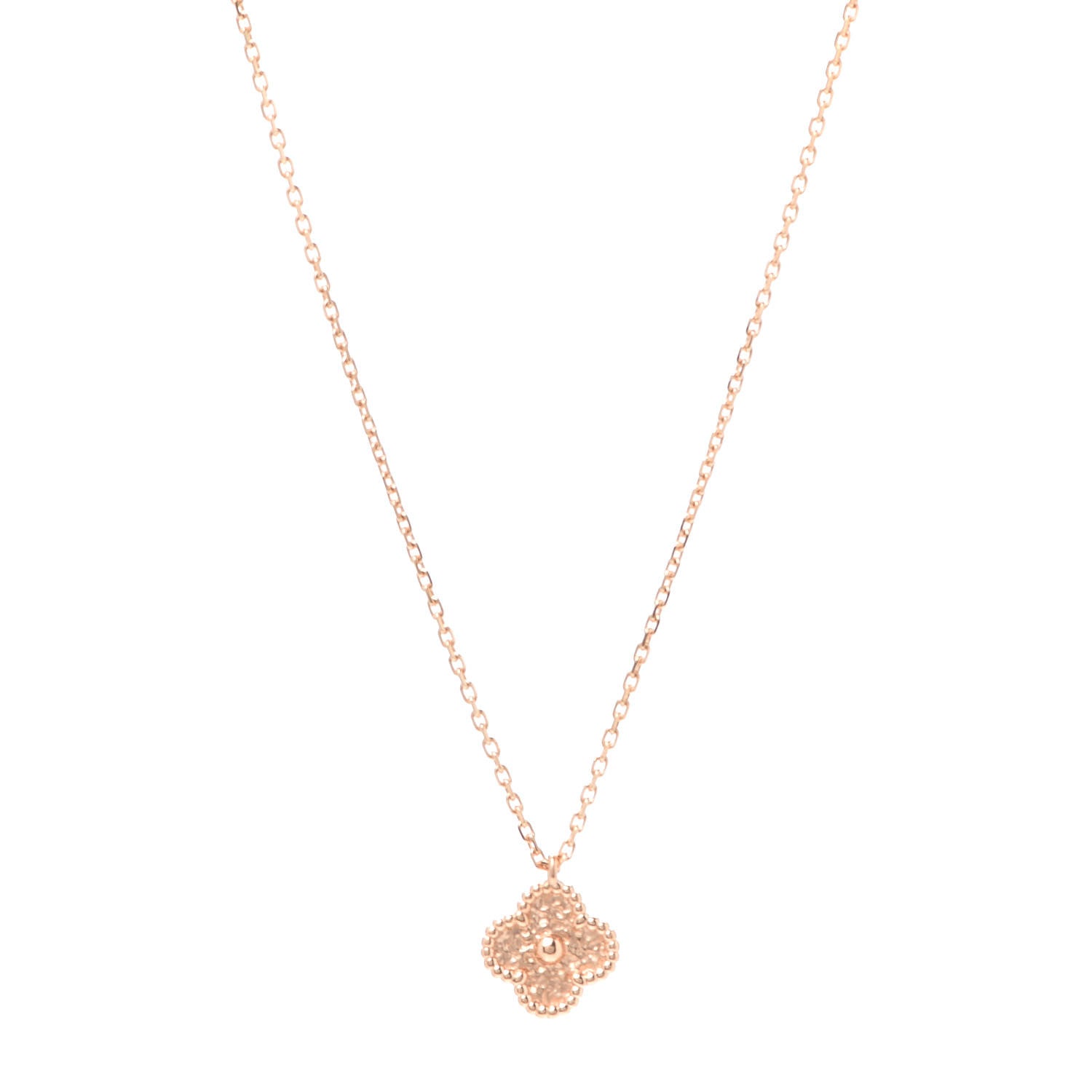 Van Cleef & Arpels 18K Rose Gold Sweet Alhambra Pendant Necklace 1 of 8