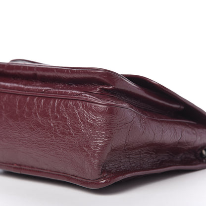 Saint Laurent Crinkled Calfskin Matelasse Monogram Medium Niki Chain Satchel Burgundy 7 of 10