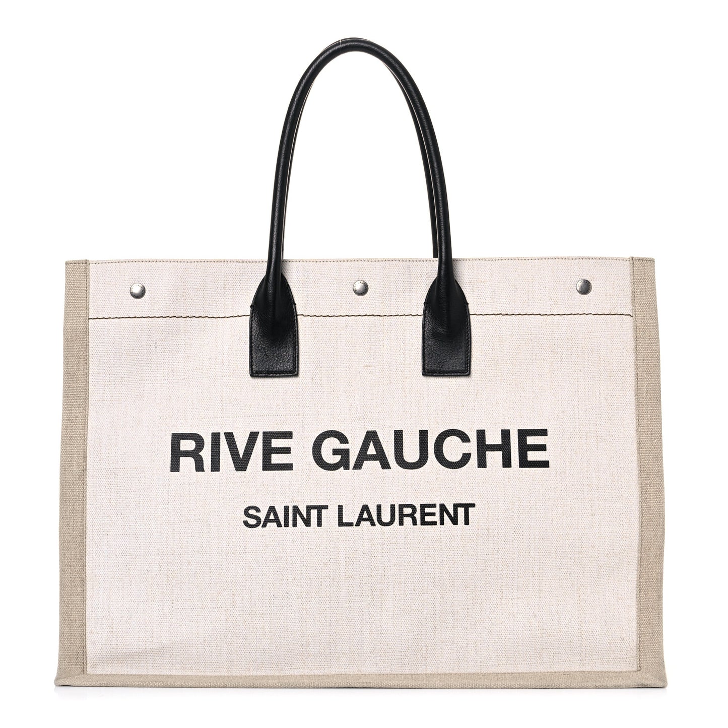 Linen Calfskin Rive Gauche Tote Optic White