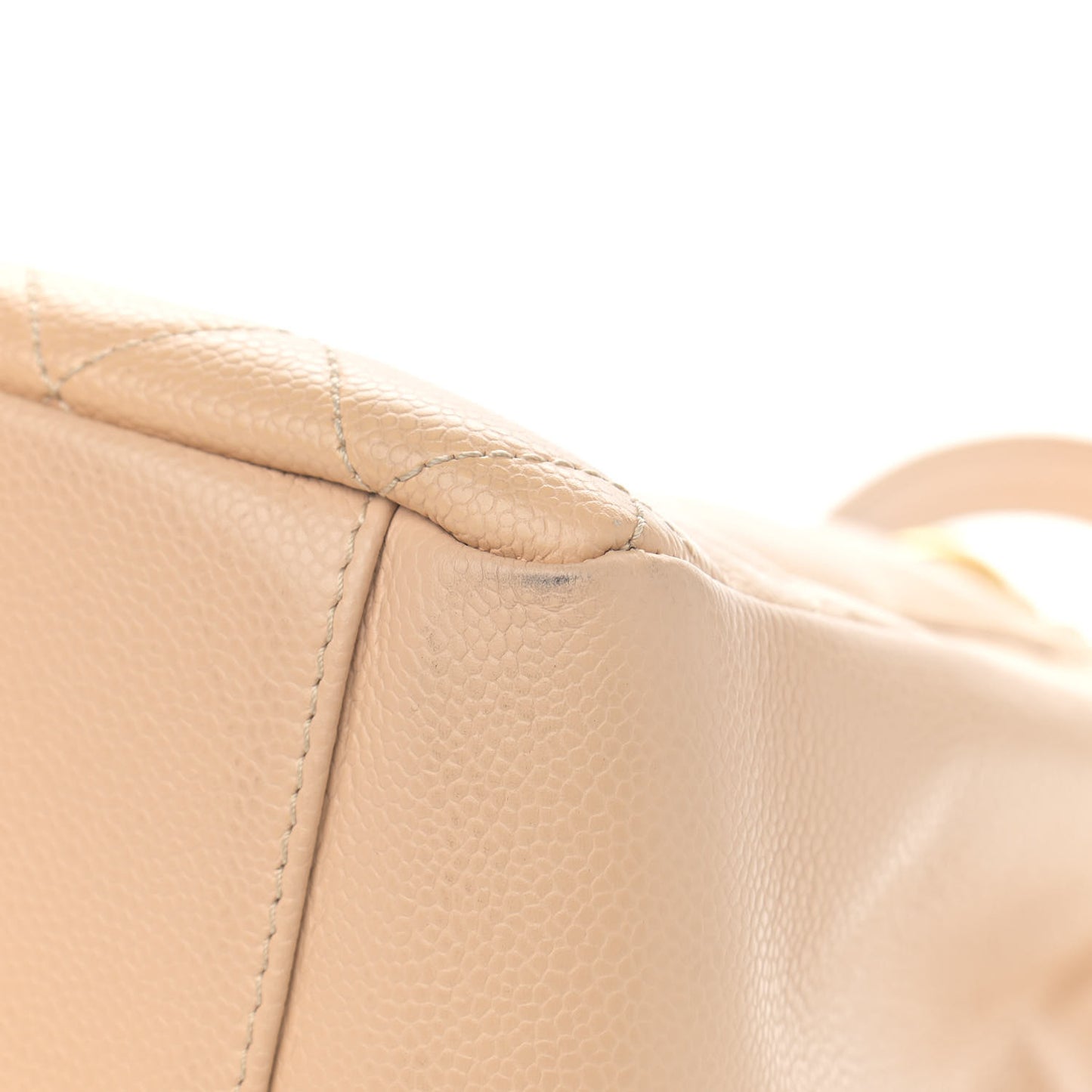 Caviar Quilted Grand Shopping Tote GST Beige