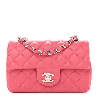Chanel Lambskin Quilted Mini Rectangular Flap Pink 1 of 10