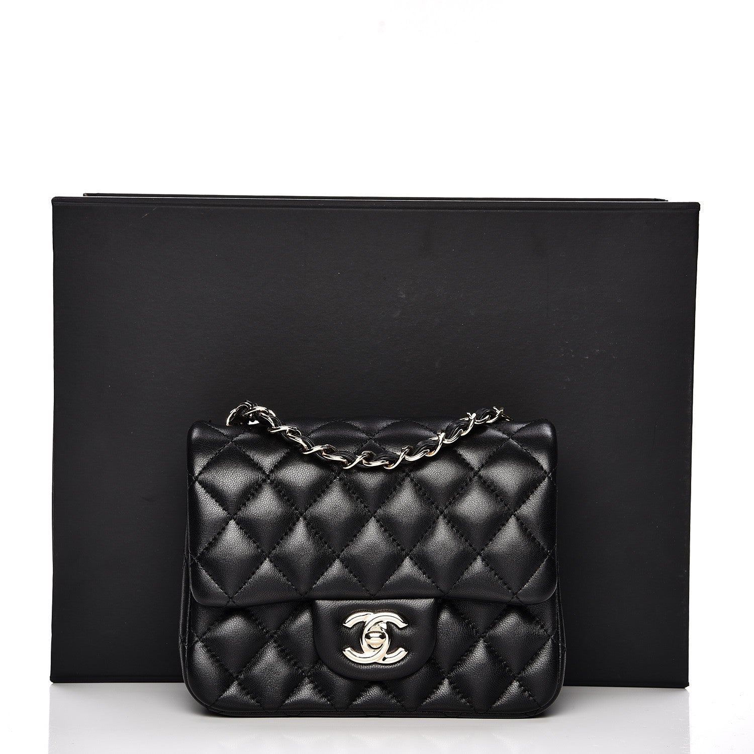 Chanel Lambskin Quilted Mini Square Flap Black 8 of 8