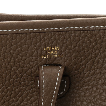 Hermes Taurillon Clemence Amazone Evelyne TPM Etoupe Bleu Indigo 6 of 11