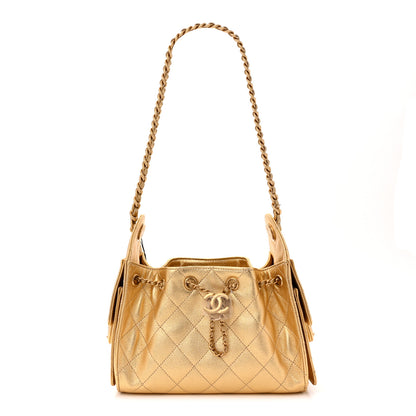 Chanel Metallic Caviar Quilted Mini Chanel 25 Handbag Gold 1 of 11