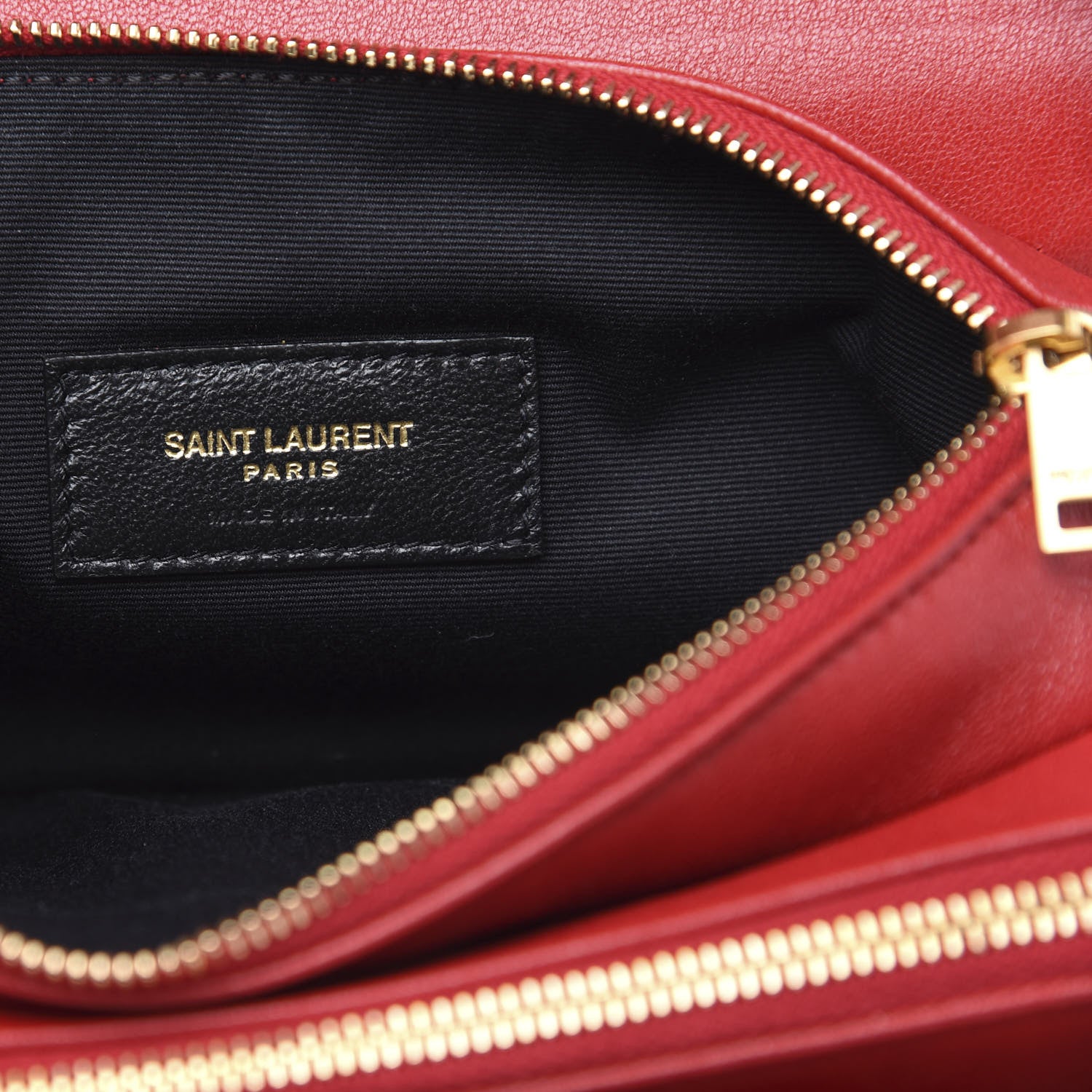 Saint Laurent Lambskin Diamond Quilted Monogram Angie Chain Bag Red 6 of 11
