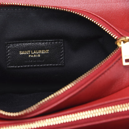 Saint Laurent Lambskin Diamond Quilted Monogram Angie Chain Bag Red 6 of 11