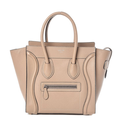 Celine Drummed Calfskin Micro Luggage Dune 1 of 9