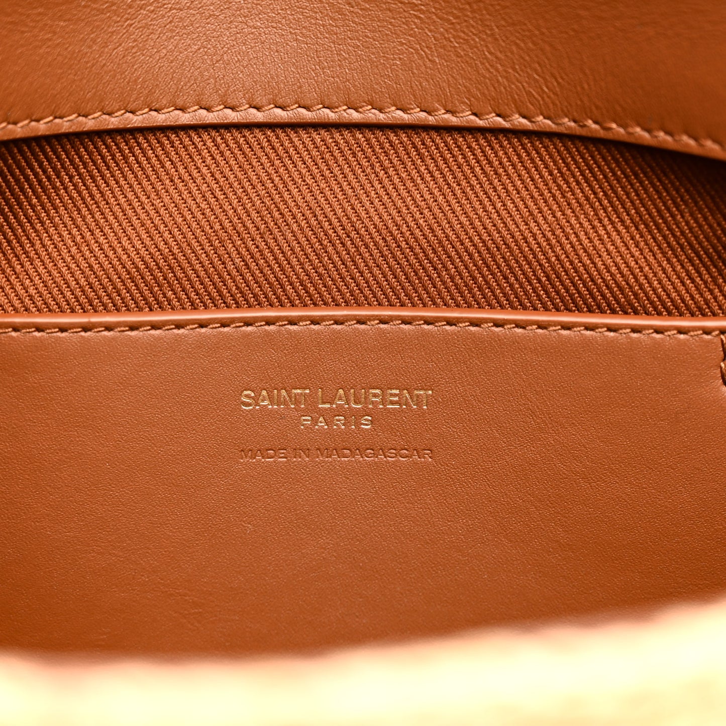 Raffia Calfskin Medium Monogram Solferino Satchel Naturale Brick