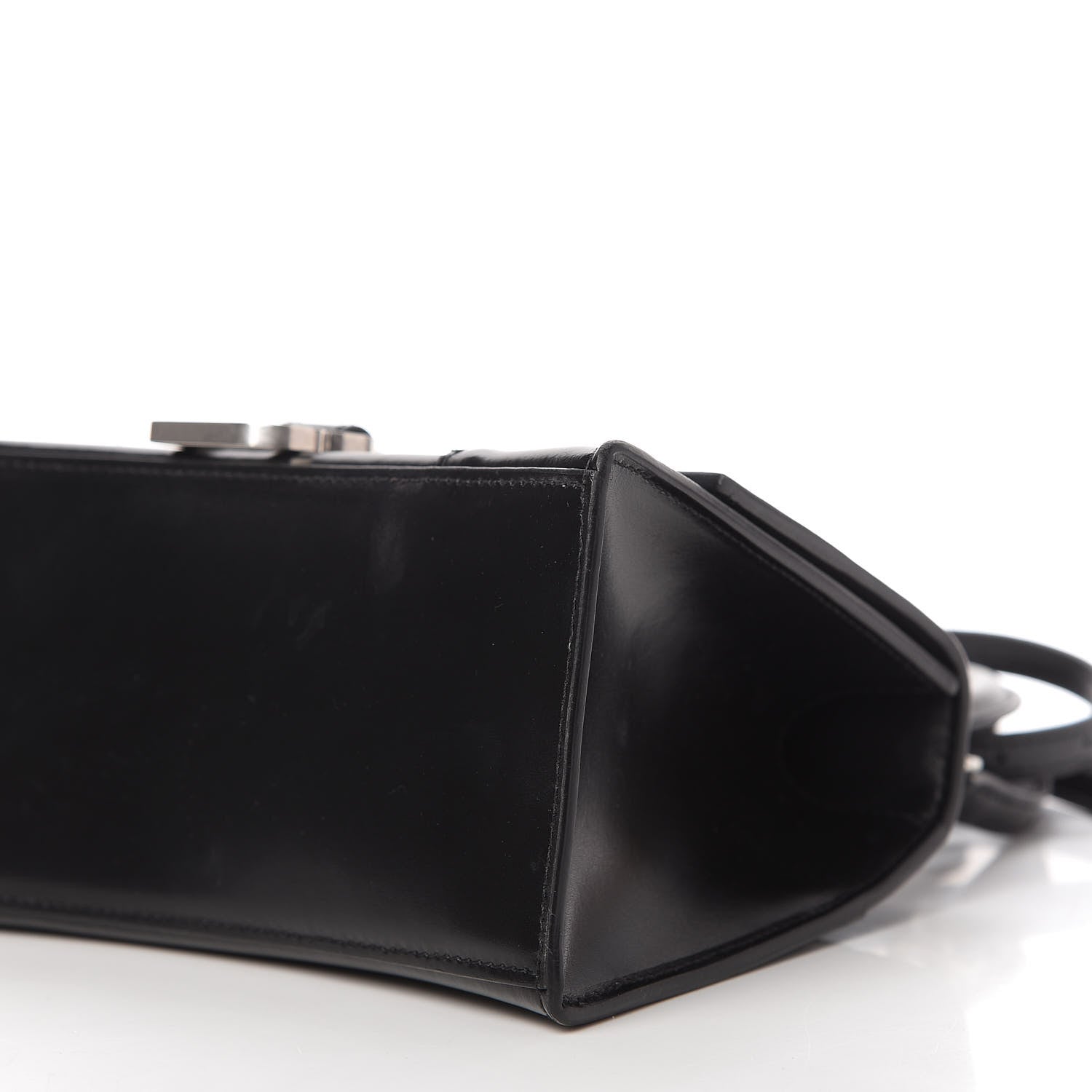 Balenciaga Shiny Box Calfskin Graffiti Logo Small Hourglass Top Handle Bag Black Silver 7 of 9
