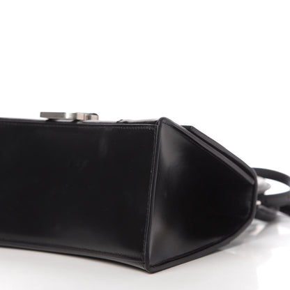 Balenciaga Shiny Box Calfskin Graffiti Logo Small Hourglass Top Handle Bag Black Silver 7 of 9