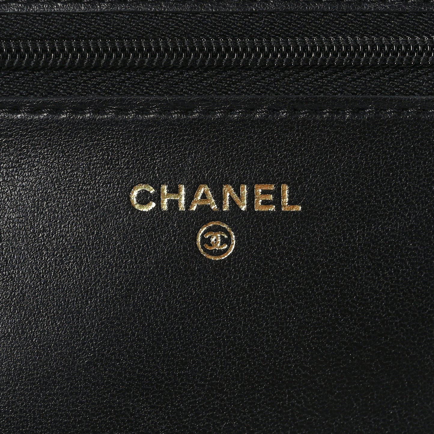 Lambskin Quilted Wallet On Chain WOC Black