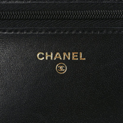 Chanel Lambskin Quilted Wallet On Chain WOC Black 6 of 9