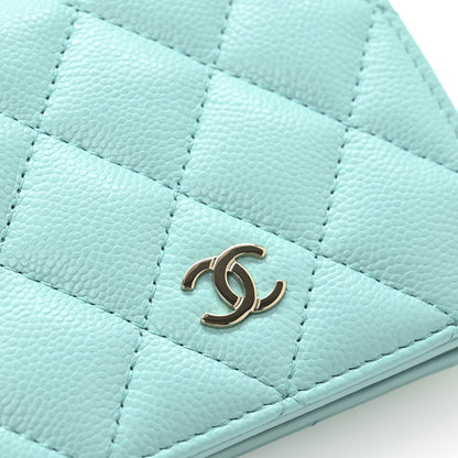 Chanel Caviar Quilted Compact Bifold Wallet Light Blue 10 of 11