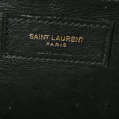Saint Laurent Grain De Poudre Textured Mixed Matelasse Triquilt Medium Monogram Satchel Black 6 of 8