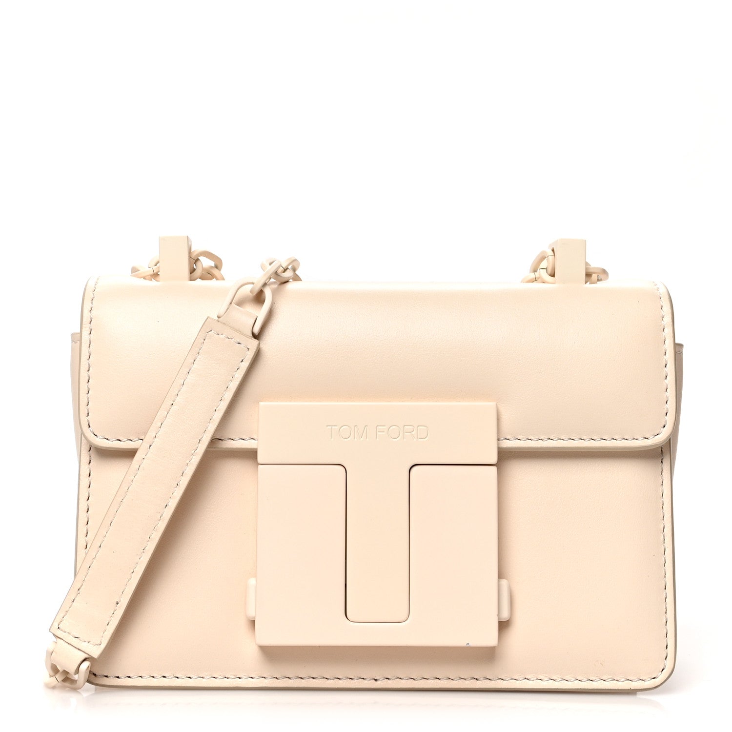 Tom Ford Calfskin Small T Clasp Chain Bag Vanilla 1 of 12