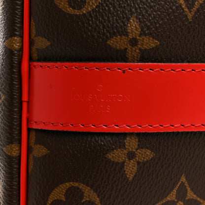 Louis Vuitton Calfskin Monogram Keepall Bandouliere 50 Coquelicot 5 of 8