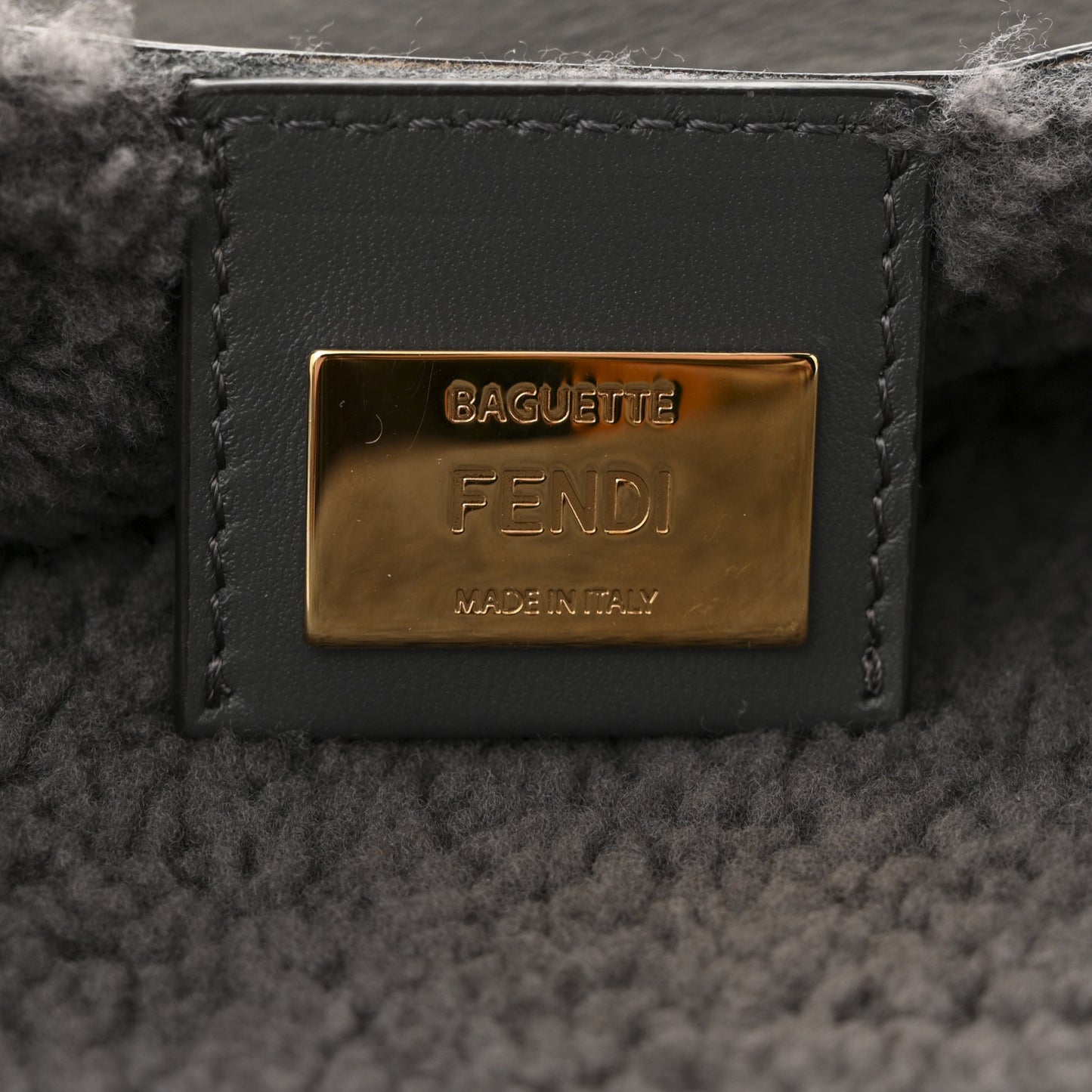 Lambskin Shearling Baguette Anthracite