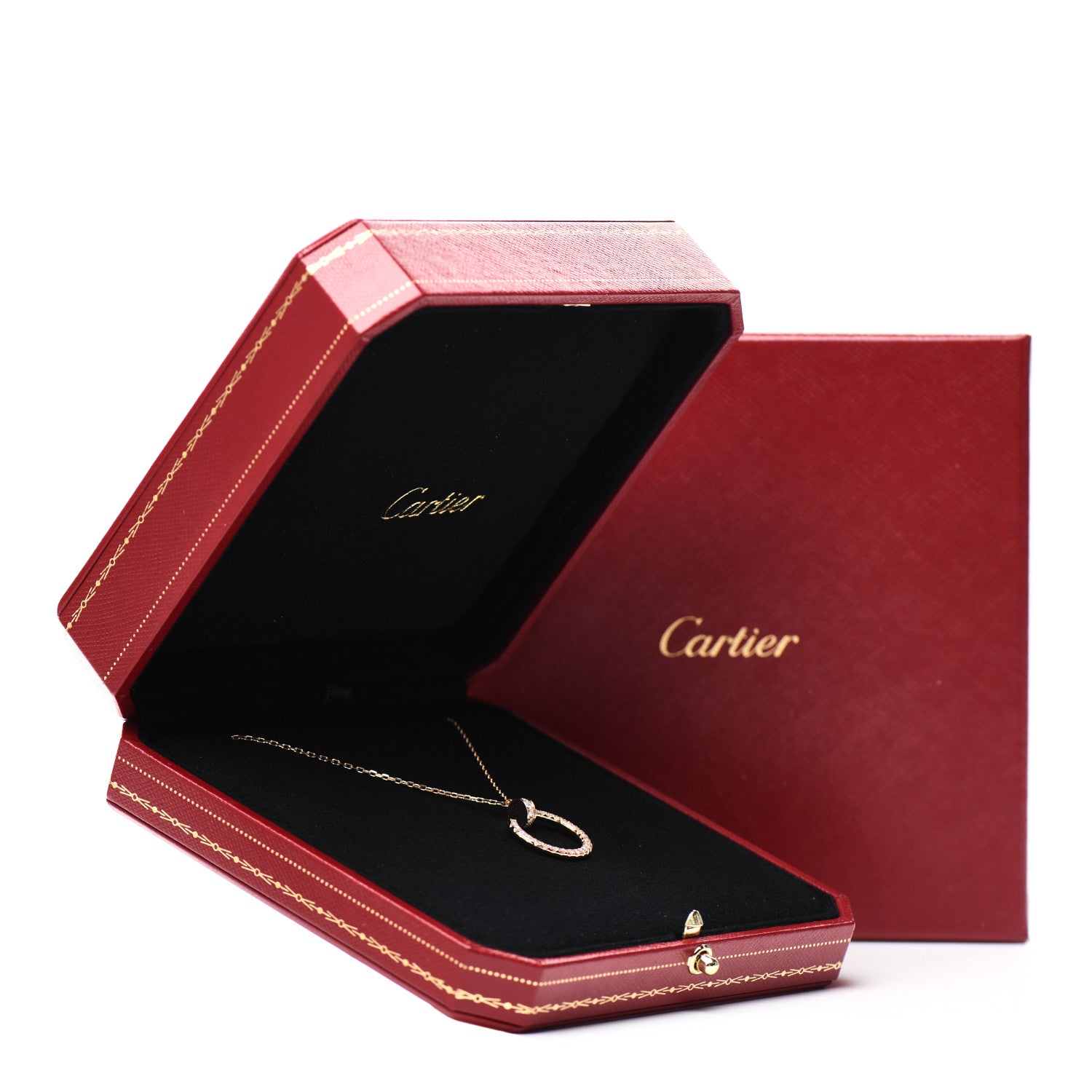Cartier 18K Pink Gold Diamond Juste Un Clou Paved Pendant Necklace 6 of 6